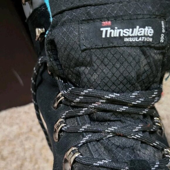 Womens Nord Trail JENNY Thinsulate Snow Hiking Boots 9M Black Teal Suede Lace Up - Picture 7 of 9